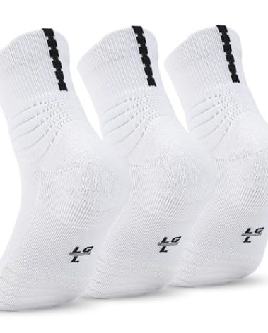 Dingcooler Basketball Socks for Men & Boys, Cushioned Athletic Sports Crew Socks for Youth Adult