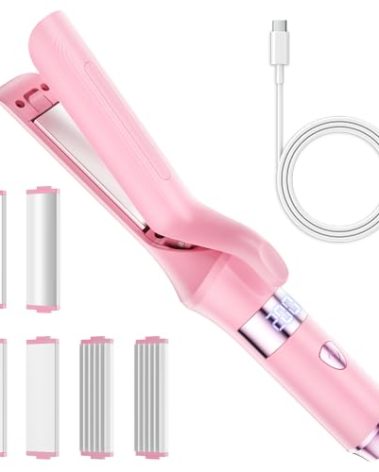 Cordless Rechargeable Flat Iron Detachable(with 3 Plates),3 in 1 Cordless Hair Straightener Battery Powered,Multi-Function Mini Hair Straightener 4000mAh,Travel Straightener for Long and Short Hair