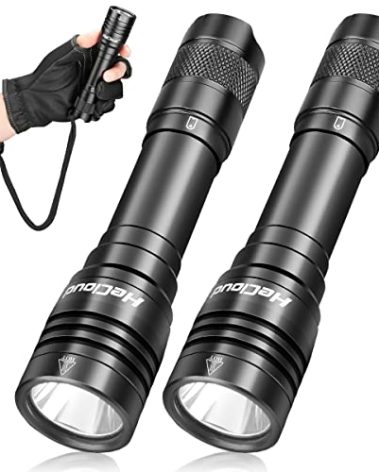 HECLOUD 2 Pack Scuba Diving Flashlight with Rechargeable Power Dive Light Torch 3000 Lumens Underwater 328ft IPX8 Waterproof 4 Modes Safety Light with USB Charger for Submarine Deep Sea Snorkeling