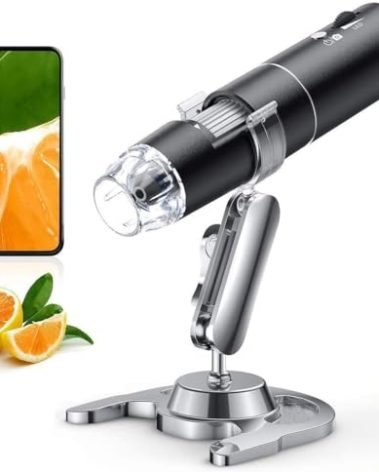 Wireless Digital Microscope, Skybasic 50X-1000X Magnification WiFi Portable Handheld Microscopes with Adjustable Stand HD USB Microscope Camera Compatible with iPhone Android iPad Windows Mac Computer