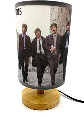 FDecor Table Lamp Bedside Night Light Beatles Wood Base Room Decoration or Great Gift Ideas