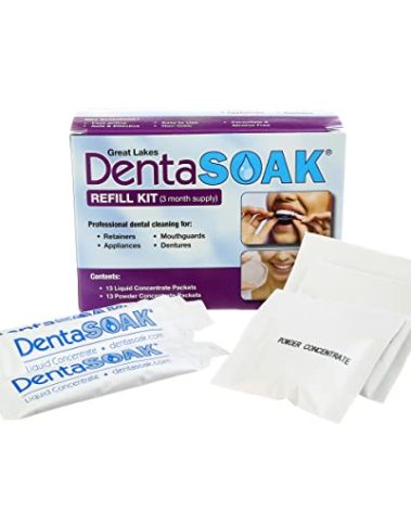 DentaSOAK Refill Kit - Mouthguard, Retainer, Denture, Appliance Cleaner – 100% Safe – Non-Toxic, Persulfate Free, Gluten Free & Alcohol Free – 3 Month Supply – Mint Scented