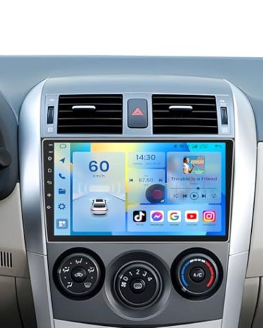 8Core 32G ROM Car Radio for Toyota Corolla 2009-2013: Android 13 Upgrade 9 Inch 1280x800 IPS Touchscreen Stereo with Wireless CarPlay & Android Auto 5G WiFi Bluetooth GPS FM 1080 HD Backup Camera