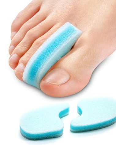 Sumiwish Foam Toe Separators, 10 Pack Breathable Toe Spacers, Reduce Friction and Relieve Corns Pain, Overlapping Toes Corrector - (Blue)