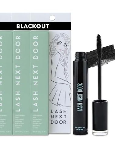 Lash Next Door Water Resistant Mascara Black Volume and Length - No Clump Volumizing Mascara for Thickening and Lengthening - Smudge Proof Lashes by Brooklyn and Bailey (3 Pack)