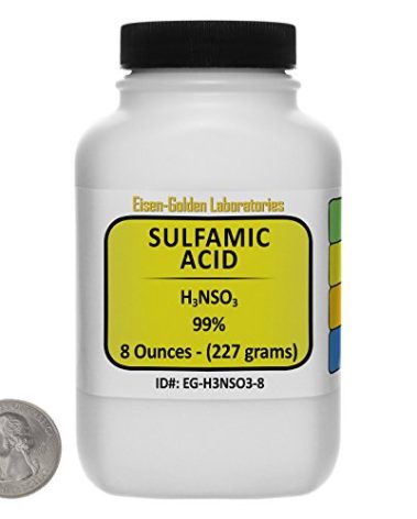 Sulfamic Acid [H3NSO3] 99% ACS Grade Powder 8 Oz in a Space-Saver Bottle