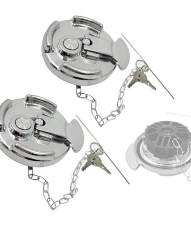 bansdans 2Pcs 11-04859-100 4" Locking Diesel Fuel Cap, Lever-Style Aluminum Fuel Tank Cap with Key Fit for 1972-2017 Peterbilt 330, 379, 389, 579, 587 Trucks, OE# 11-04859-200, 572.1015, 600212
