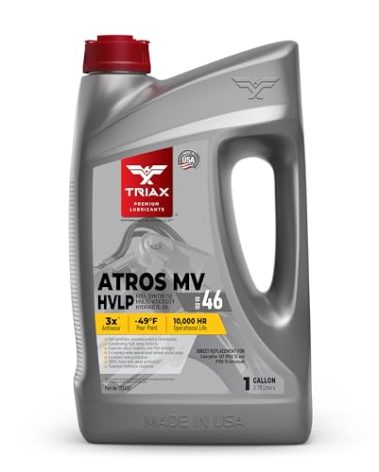 TRIAX Atros Multivis HVLP 46 Full Synthetic Hydraulic Oil, 300% Additive Anti-Wear Boost, 7,000-10,000 Hour Life, Arctic Grade -54 Cold Flow and High Temp Operations (1 Gallon)