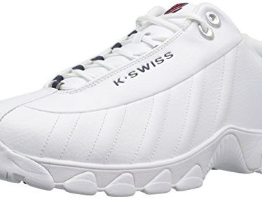 K-Swiss Men's ST329 CMF Sneaker, White/Navy/Red, 9 M