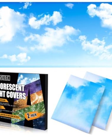 ANGSYLTH 2 Pcs Fluorescent Light Covers - 4 x 2 Feet Covers for Ceiling Lights, Magnetic Light Filters for Classroom, Office, Hospitals, Home