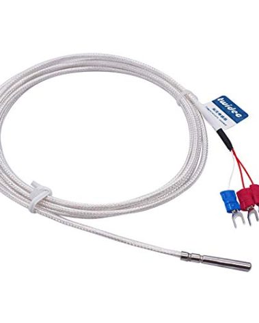 TWTADE PT100 Waterproof Temperature Sensor Three-wire System，Stainless Steel Probe(4×30MM) Range:-50℃-200℃ (6.6Feet) MT-6340-30mm
