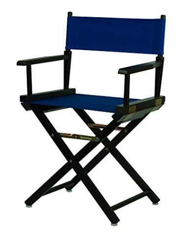 Casual Home Director's Chair ,Black Frame/Royal Blue Canvas,18" - Classic Height