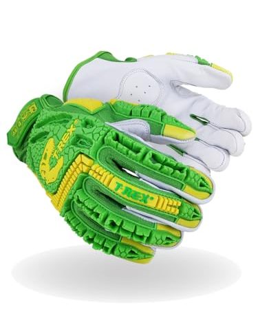 MAGID Windstorm Series® Cut-Resistant Impact Gloves, 1 Pair, 9/L, Hi-Vis, Work Gloves Men Women Heavy Duty, Grip Gloves (A6 Goatskin Palm)
