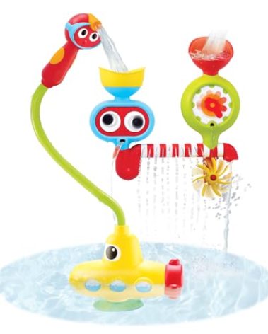 Yookidoo Submarine Spray Station Kids Bath Toy (Ages 2+) Mold-Free, Wall-Mounted, Battery-Operated Shower Head & Spin N Sprinkle Set for Fun Baby Bathtime Play with Magical Water Effects