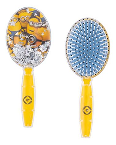 Minions Kids Hair Brush with Sparkling Stars Confetti - Ages 3+