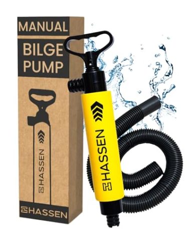 Manual Bilge Pump for Boats, Kayak Portable Hand Pumps for Water Removal - Long Hose Marine Safety Equipment Must Haves, Emergency Tool Home & Outdoors