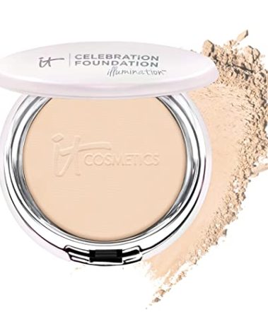 IT Cosmetics Celebration Foundation Illumination, Light (W) - Full-Coverage, Anti-Aging Powder Foundation - Blurs Pores, Wrinkles & Imperfections - 0.3 oz Compact