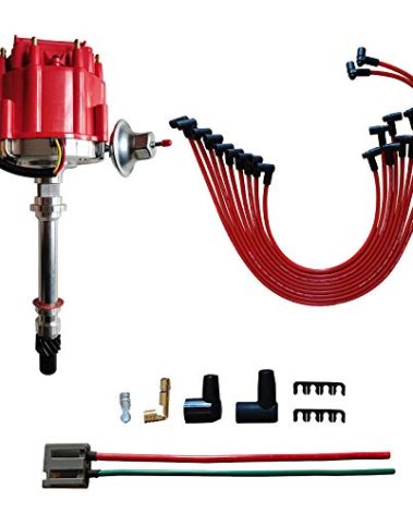 MAS Performance HEI Distributor with Red Cap and Wiring Kit including 65K Coil Compatible with Chevy 305-454 Chevrolet C10 GMC SBC BBC 350-400 4.3L 5.0L 5.7L 6.6L 7.4L