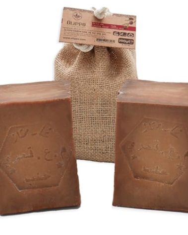 Natural Aleppo Soap 2-Pack - Handmade Organic Soap Bars, 25% Laurel Oil & 75% Olive Oil, 190g Each - Premium Natural Skincare for All Skin Types