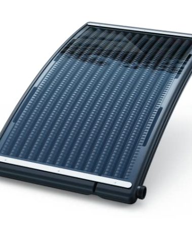 YiViKPE Curve Solar Pool Heater, Made for Above-Ground and Inground Pools, Includes Two Hoses & Clamps, Two Adapters