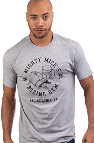 Mighty Mick's Boxing Gym 1976 - Philadelphia Boxer Vintage Style Gloves T-Shirt-(Grey,S)