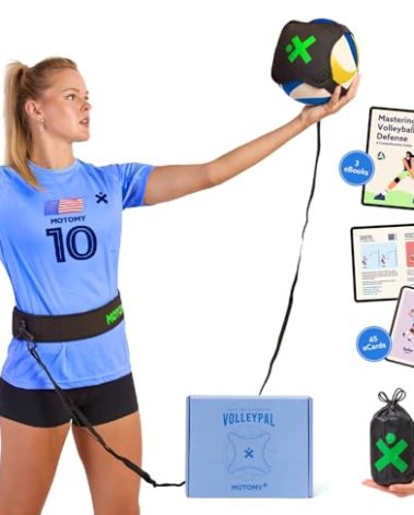 MOTOMY™ Volleyball Training Equipment Aid ‘VolleyPal’ – Solo Rebounder Trainer for Serve, Spike, Set & Pass; Indoor and Outdoor Practice Gear Volleyball Gifts for Teen Girls