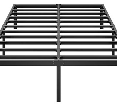 HLIPHA Metal Platform Bed Frame 18 Inch Tall,No Box Spring Needed,King Size Bed with Heavy Duty Strong Support Slats,Easy to Assemble,Black