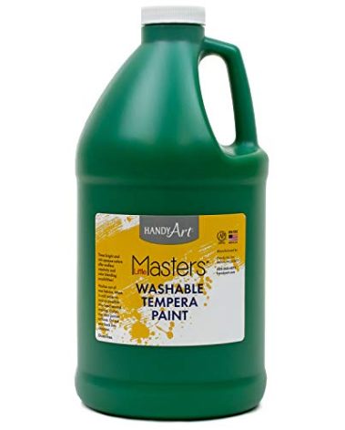 Handy Art Little Masters Washable Tempera Paint, Half Gallon, Green,212-745 64 Fl Oz (Pack of 1)