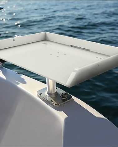 KNINE OUTDOORS Bait Cutting Board for Boat, Boat Cutting Board, with Rod Holder Mount Plier Storage and Knife Slot, for Fish Cleaning Station Fishing Fillet Table, Boat Accessories Marine