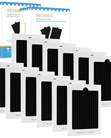 SEISSO Refrigerator Air Filter Replacement, Activated Carbon Filter Compatible with Frigidaire & Electrolux Pure Air Reduce Odors for EAFCBF, PAULTRA, RAF1150 242061001,242047801, 242047804, 12 Pack
