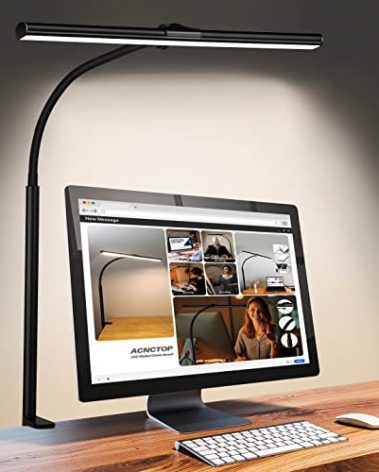 ACNCTOP Desk Lamp for Office Home - Eye-Caring Architect Task Lamp 25 Lighting Modes Adjustable LED Desk Lamp Flexible Gooseneck Clamp Light for Workbench Drafting Reading Study