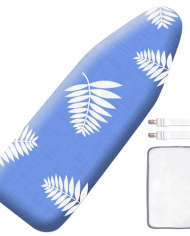 SheeChung Ironing Board Cover and Pad for Extra Wide 18" x 49" Ironing Boards,Premium Heavy Duty 3-Layer Silicone Coated Cover with 2mm Foam and 4mm Felt,Resists Scorching and Staining