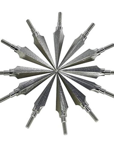 maifield Broadheads One Piece Broad Head Archery Arrow Head 100/150 Grains 12PCS Screw-in Traditional Outdoor Hunting Tips Compatible for Crossbow and Compound Bow Arrow Shaft (150gr Silver)