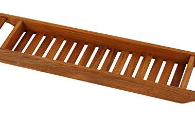 Bare Decor Vaske Natural Teak Wood Bathtub Caddy, 33" Wide