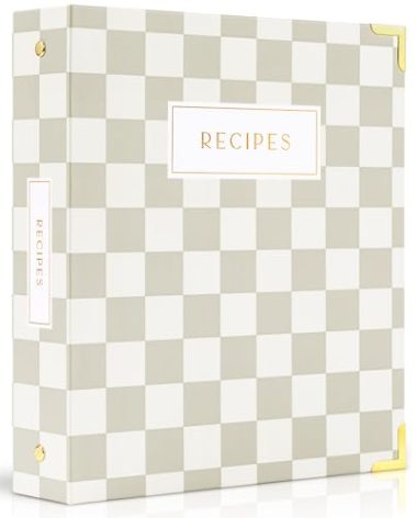 Aesthetic Recipe Binder with Waterproof Cover - The Perfect Recipe Book with Plastic Sleeves to Write in Your Own Recipes - Quality Blank Cookbook Binder, Cards incl.