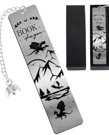 Berirexrion Fourth Wing Dragon Bookmark - Cool Book Dragon Fantasy Metal Bookmark for Men Black Fourth Wing Dragon Book Marks Book Lovers Fans Students Book Accessories Thanksgiving Birthday Gift