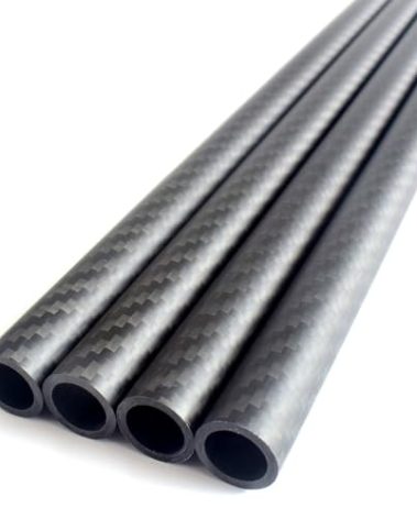 4pcs 2MM Wall Thick Carbon Fiber Tube 16x12x420MM,3K Roll Wrapped Twill Matte Finish