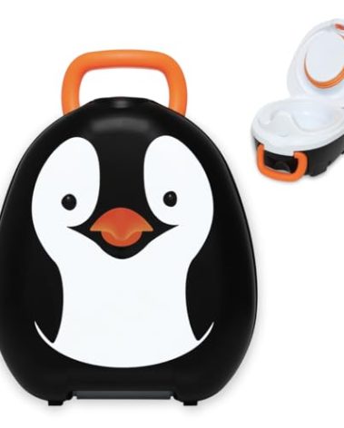 My Carry Potty - Penguin Travel Potty, Award-Winning Portable Toddler Toilet Seat for Kids to Take Everywhere