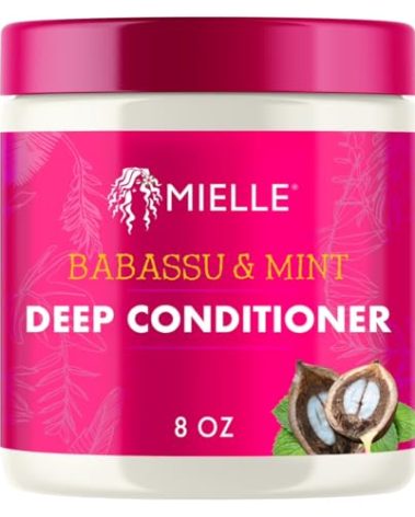 Mielle Organics Babassu & Mint Deep Conditioner with Protein, Moisturizing & Conditioning Deep Treatment, Hydrating Repair for Dry, Damaged, & Frizzy Hair (8 Oz)