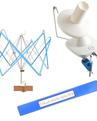 Olikraft Crochet Yarn Winder for Crocheting and Umbrella Swift (with Skein Holder) Combo Set - Yarn Spinner for Crocheting, Cake Ball Winder, Roller, Baller, Spooler