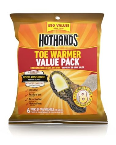 HotHands Toe Warmers - Long Lasting Safe Natural Odorless Air Activated Warmers - Up to 8 Hours of Heat - 6 Pair