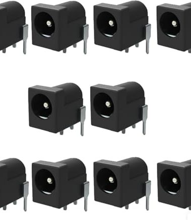 California JOS Breadboard-Friendly 2.1mm PCB Mounting Female DC Power Barrel Jack (10 PCS)