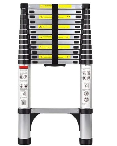 ARCHOM Telescoping Ladder 15 FT - Aluminum Telescopic Ladder with Non-Slip Feet - Portable Collapsible Extension Ladders for Home Roof Loft RV Work with EN131 Certified - 330lbs Max Capacity