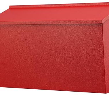 KYODOLED Wall-Mount Mailbox, Large Capacity Mail Box, Galvanized Steel Rust-Proof Metal Post Box, Mailboxes for Outside,15.7"x9.9"x4.9" Red