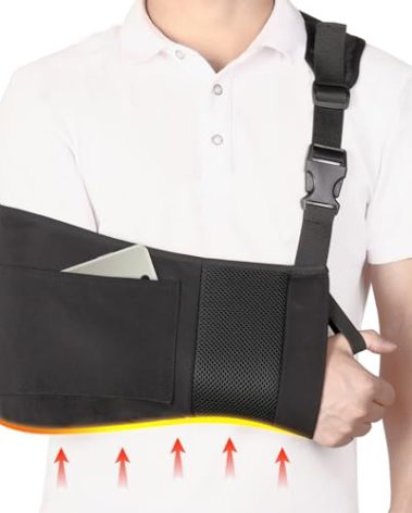 Arm Sling Shoulder Immobilizer with Pocket, Breathable Comfortable Medical Sling for Arm Support Shoulder Surgery Torn Rotator Cuff Elbow Wrist Injury, Right and Left, Men and Women