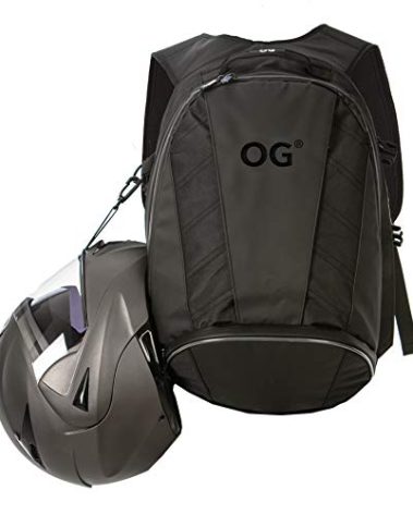 OG Original EZ-Rider PRO Motorcycle Backpack Black Expandable 28-35L, Motorbike Helmet Bag, Helmet Strap, Waterproof Motorcycle Backpacks for Men with Laptop Pocket, Reflective (Black Logo)