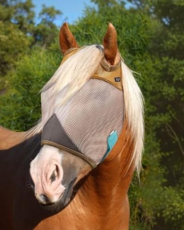 The Sunny Zebra Standard Fly Mask for Horses - 70% UV Bloking, Breathable Mesh Fly Mask, Soft Fleece Padding, Adjustable Secure Straps, Masks for Sensitive Skin [Horse Size], Tear-Resistant