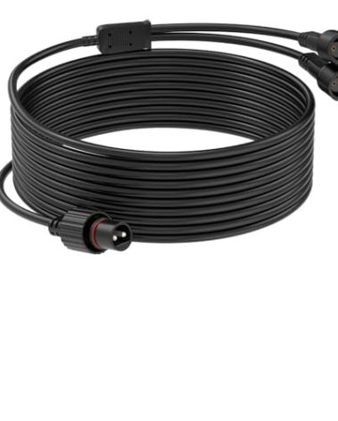 16.4Ft/5M Extension Cable with 1 to 2 Splitter for Christmas String Lights IP68 Waterproof Extension Lead 24AWG Extension Cord for Outdoor Solar String Lights, Indoor String Lights, 2 Pin