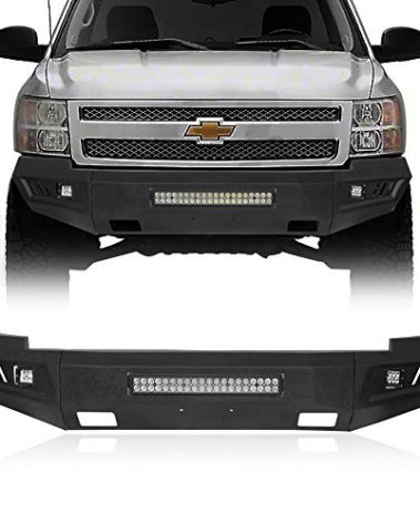 V8 GOD Silverado Full Width Front Bumper Compatible with Chevy Silverado 1500 2nd Gen 2007 2008 2009 2010 2011 2012 2013 Pickup Trucks