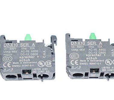 SPRECHER & SCHUH D7-X10 10 A, 1NO, 690 V, Auxiliary, Contact Block, Front Mount Screw Terminal, Replaces 800F-X10